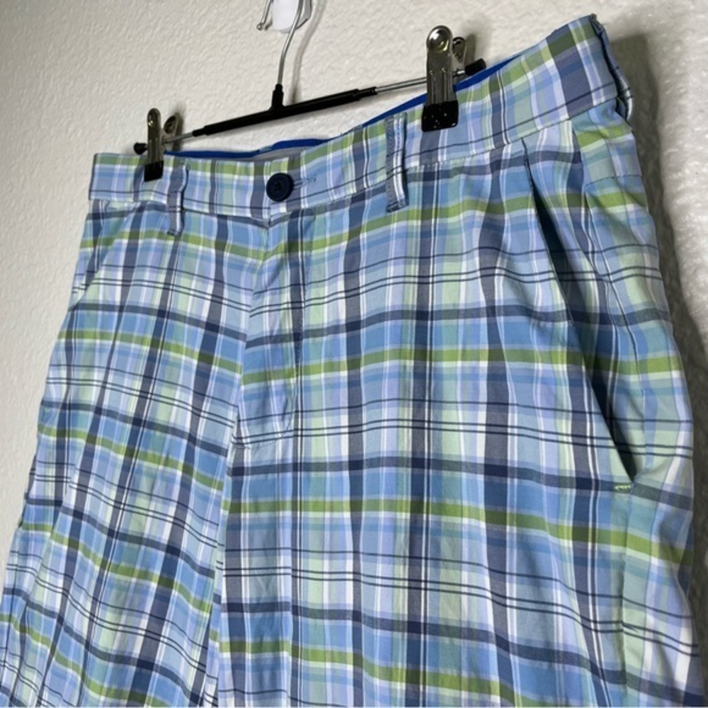 Tommy Bahama Blue Green Plaid‎ Shorts 9" Size 33